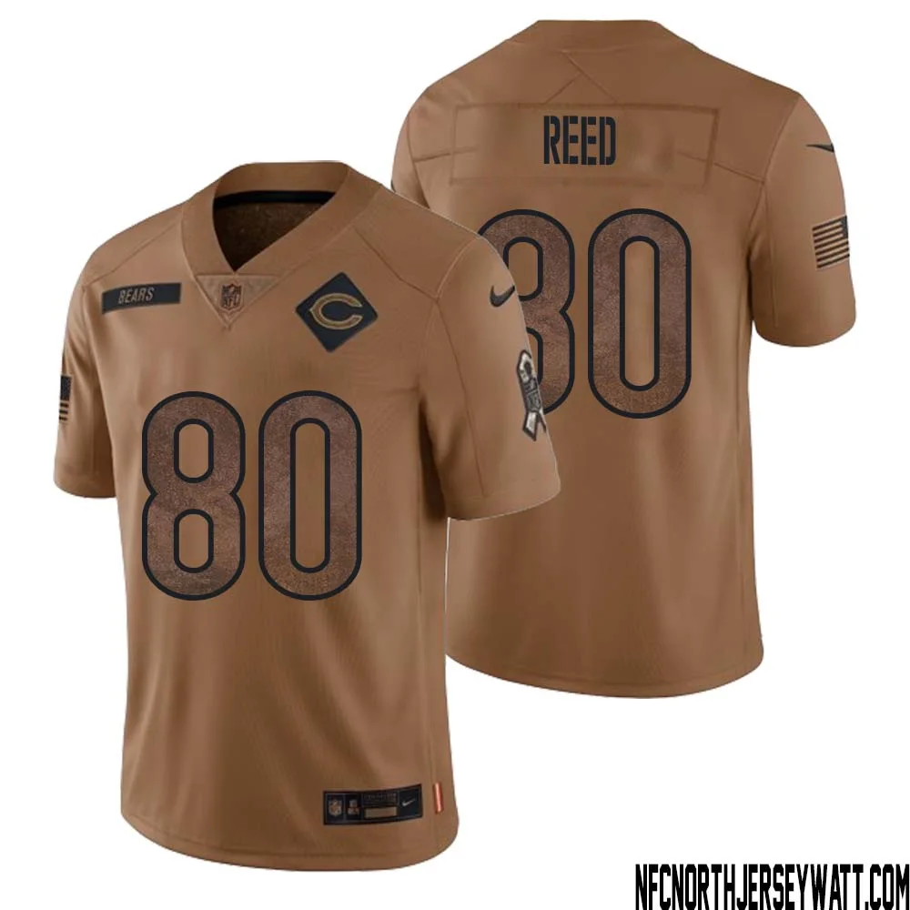 Joe Reed No 80 Men Brown Chicago Bears 2023 Salute To Service Retired Player Limited Jersey
