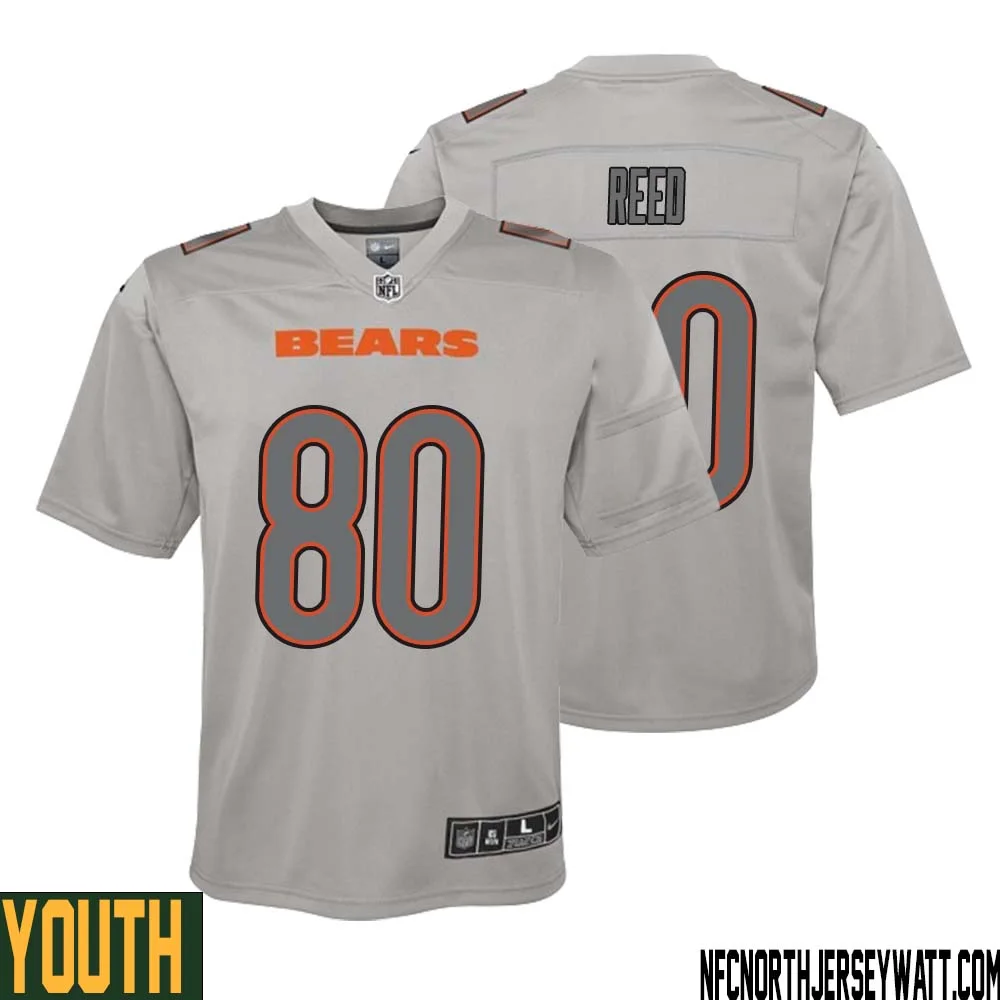 Joe Reed No 80 Youth Gray Chicago Bears Atmosphere Fashion Game Jersey