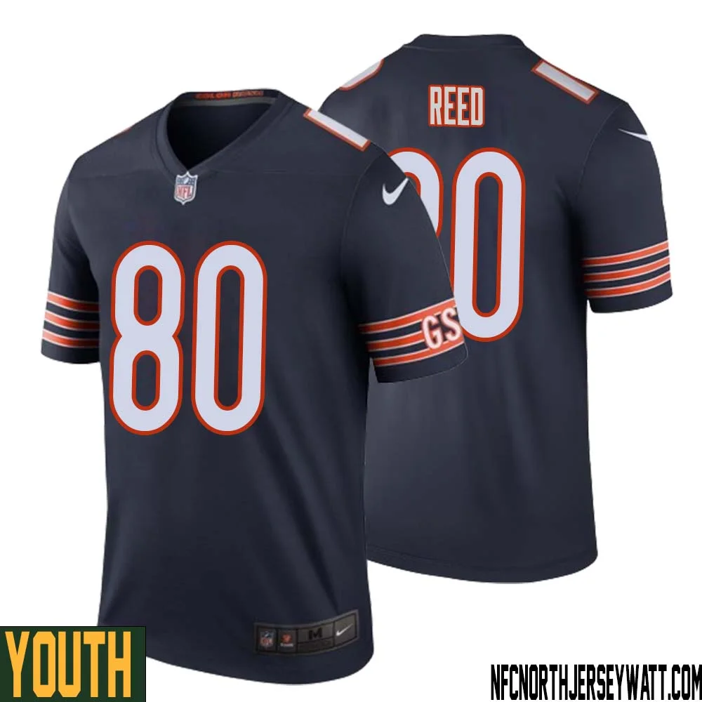 Joe Reed No 80 Youth Navy Chicago Bears Color Rush Legend Jersey
