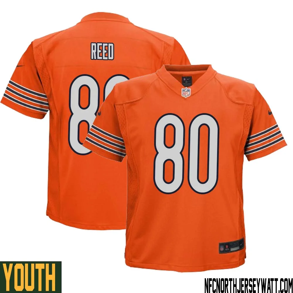 Joe Reed No 80 Youth Orange Chicago Bears Alternate Game Player Jersey 1