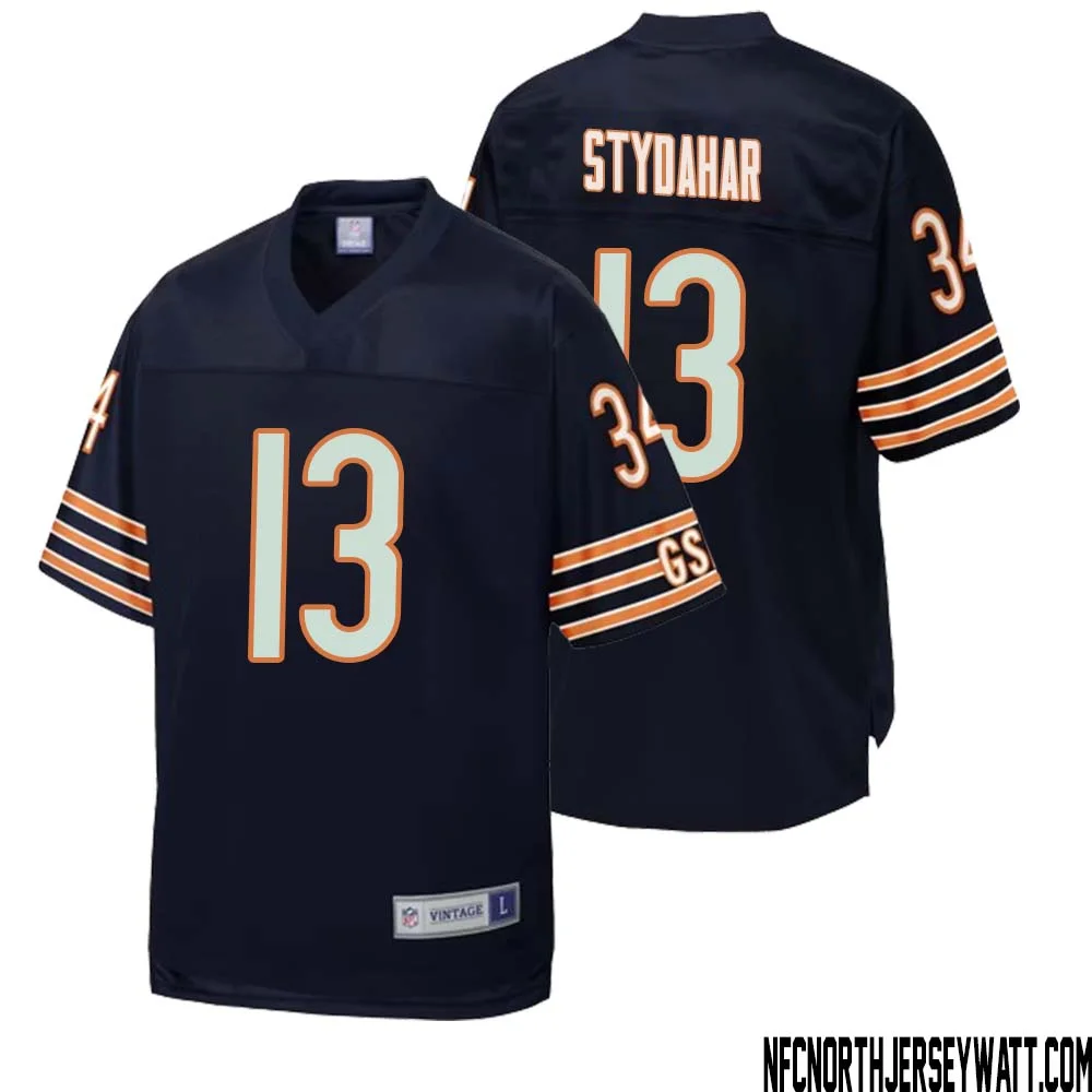 Joe Stydahar No 13 Men NFL Pro Line Navy Chicago Bears Retired Player Replica Jersey 1