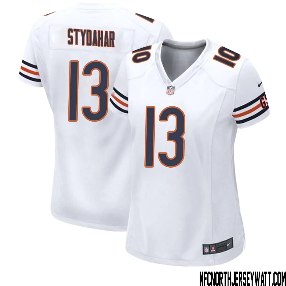 Joe Stydahar No 13 Women White Chicago Bears Away Game Jersey