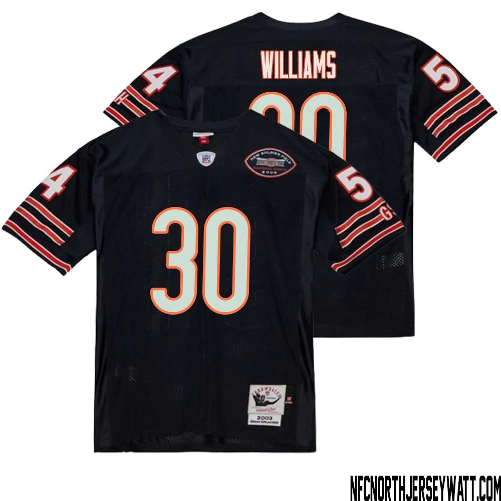 Joejuan Williams No 30 Men Mitchell Ness Navy Chicago Bears 2004 Authentic Throwback Retired Player Jersey 1 1