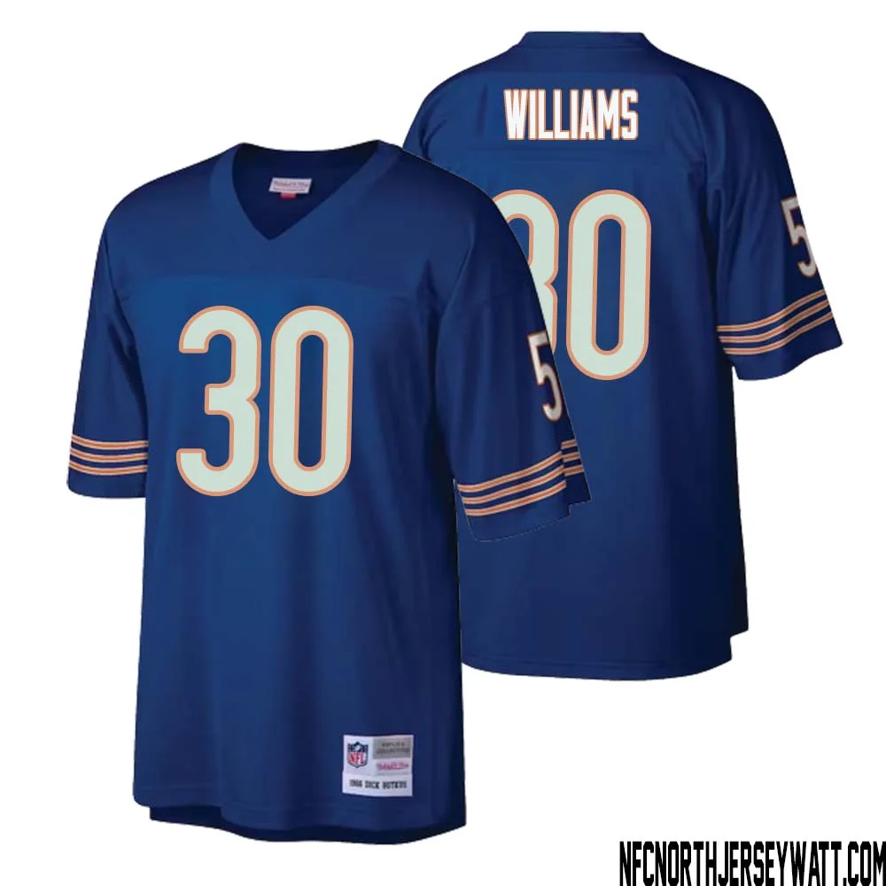Joejuan Williams No 30 Men Mitchell Ness Navy Chicago Bears Retired Player Legacy Replica Jersey 1