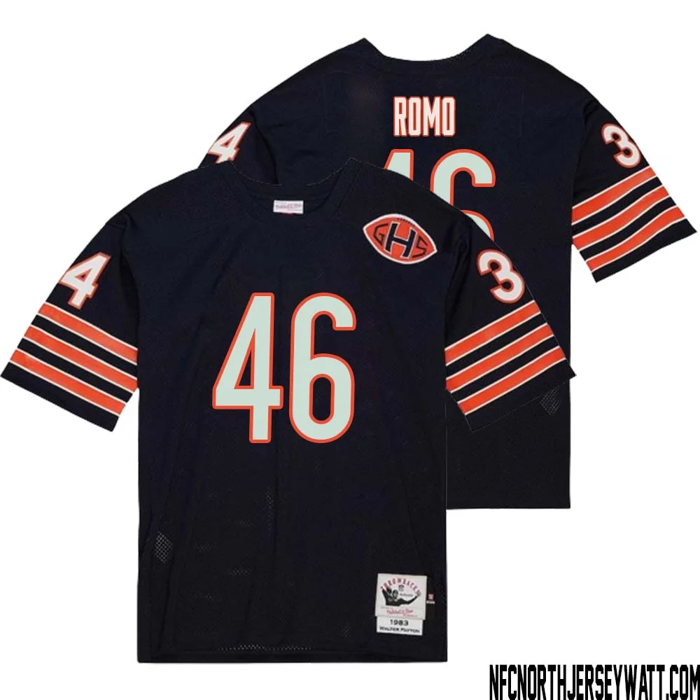 John Parker Romo No 46 Men Mitchell Ness Navy Chicago Bears 2004 Authentic Throwback Retired Player Jersey