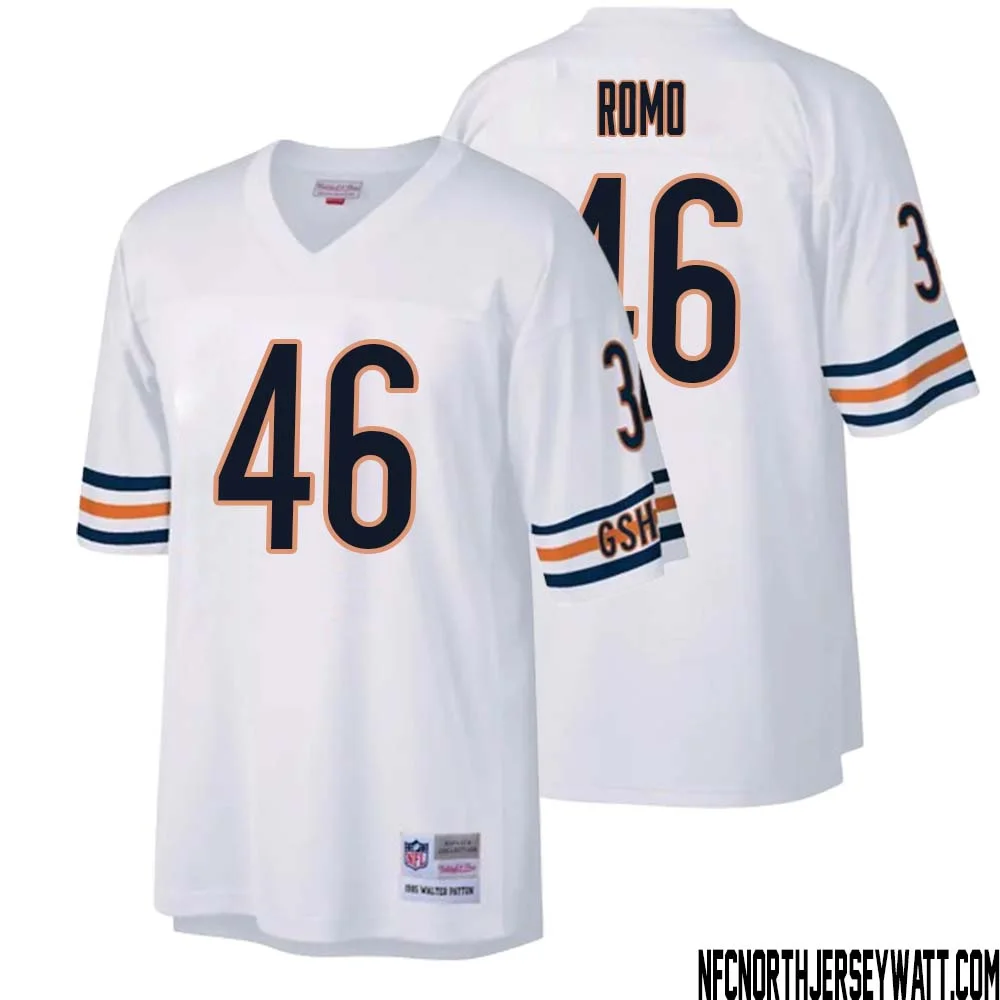 John Parker Romo No 46 Men Mitchell Ness White Chicago Bears Legacy Replica Jersey 1