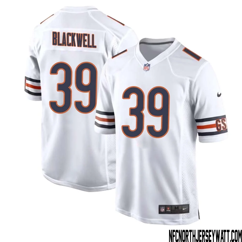 Josh Blackwell No 39 Men White Chicago Bears Away Game Jersey