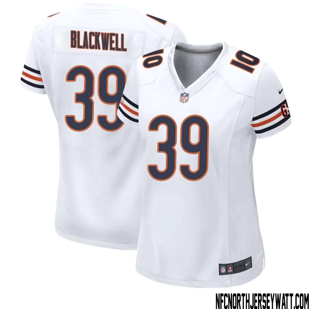 Josh Blackwell No 39 Women White Chicago Bears Away Game Jersey 1