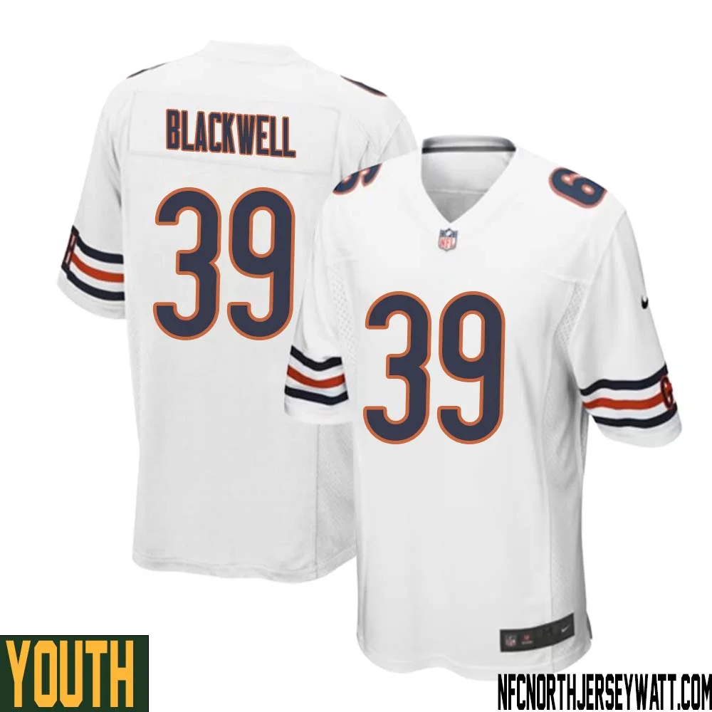 Josh Blackwell No 39 Youth White Chicago Bears Away Game Jersey