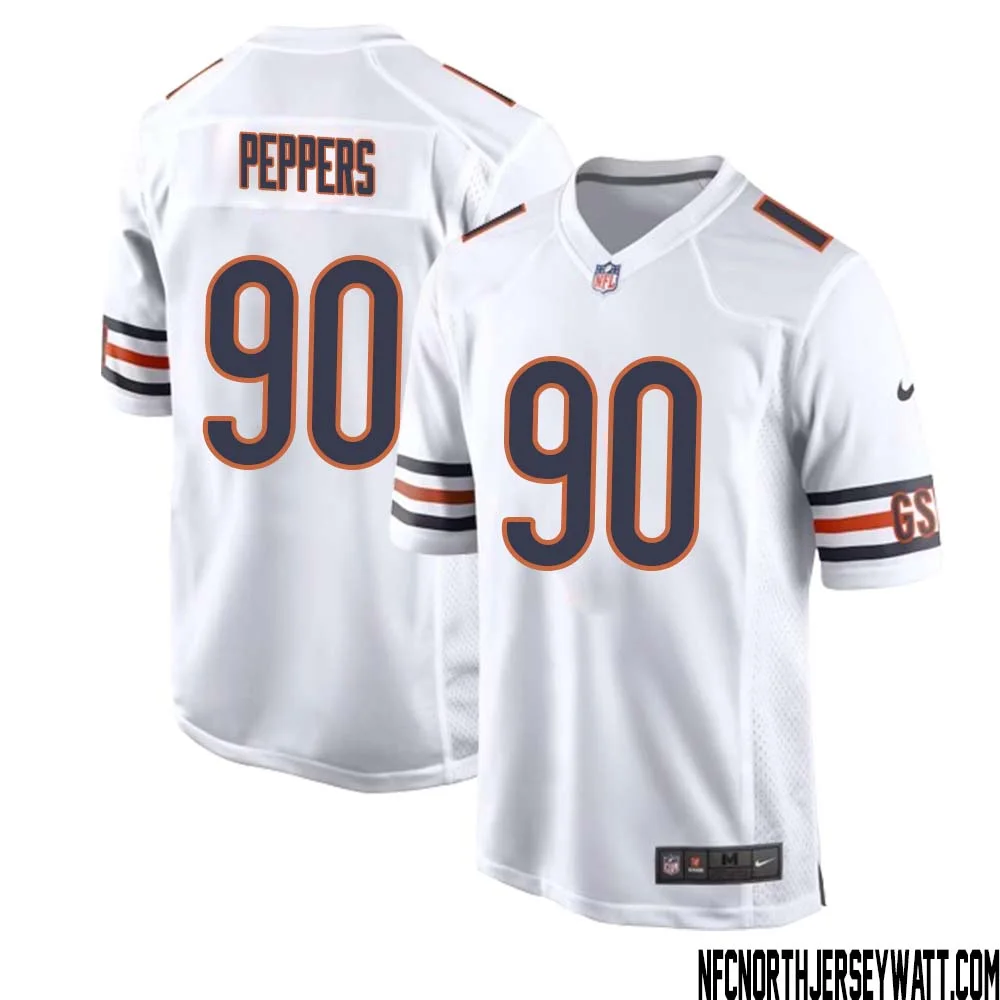 Julius Peppers No 90 Men White Chicago Bears Away Game Jersey