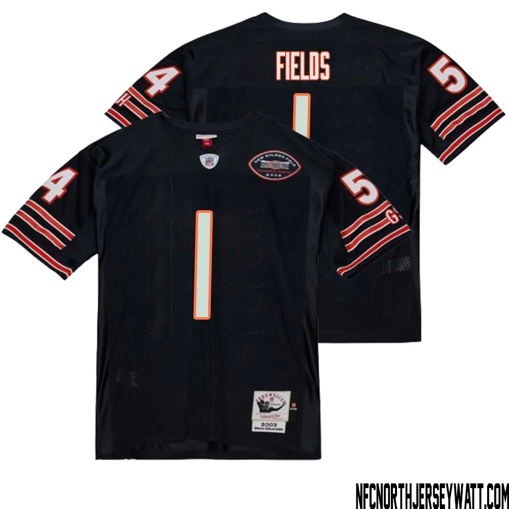 Justin Fields No 1 Men Mitchell Ness Navy Chicago Bears 2004 Authentic Throwback Retired Player Jersey 1