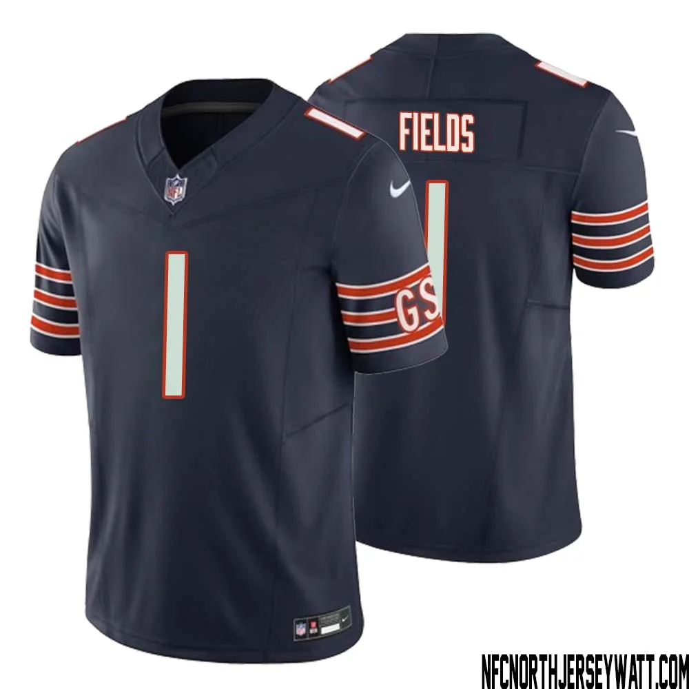 Justin Fields No 1 Men Navy Chicago Bears Vapor F.U.S.E. Limited Jersey