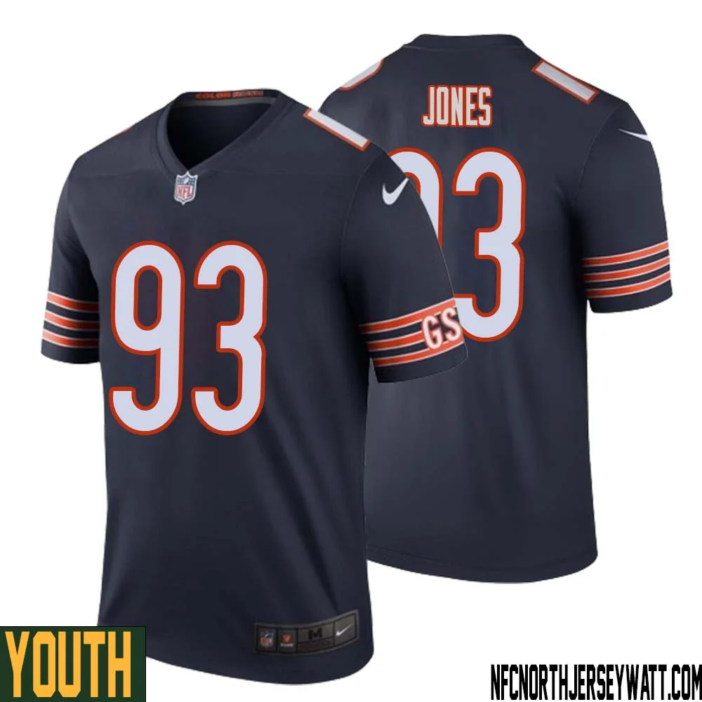 Justin Jones No 93 Youth Navy Chicago Bears Color Rush Legend Jersey