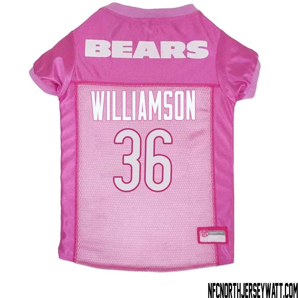 Kendall Williamson No 36 Chicago Bears Dog Jersey Pink