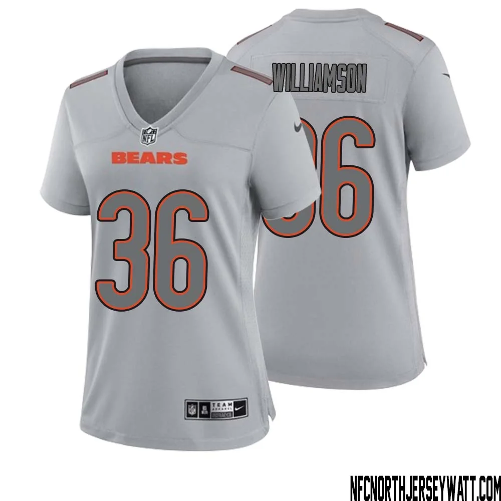 Kendall Williamson No 36 Women Gray Chicago Bears Atmosphere Fashion Game Jersey 1