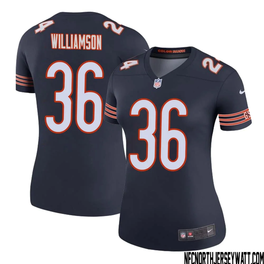 Kendall Williamson No 36 Women Navy Chicago Bears Color Rush Legend Jersey