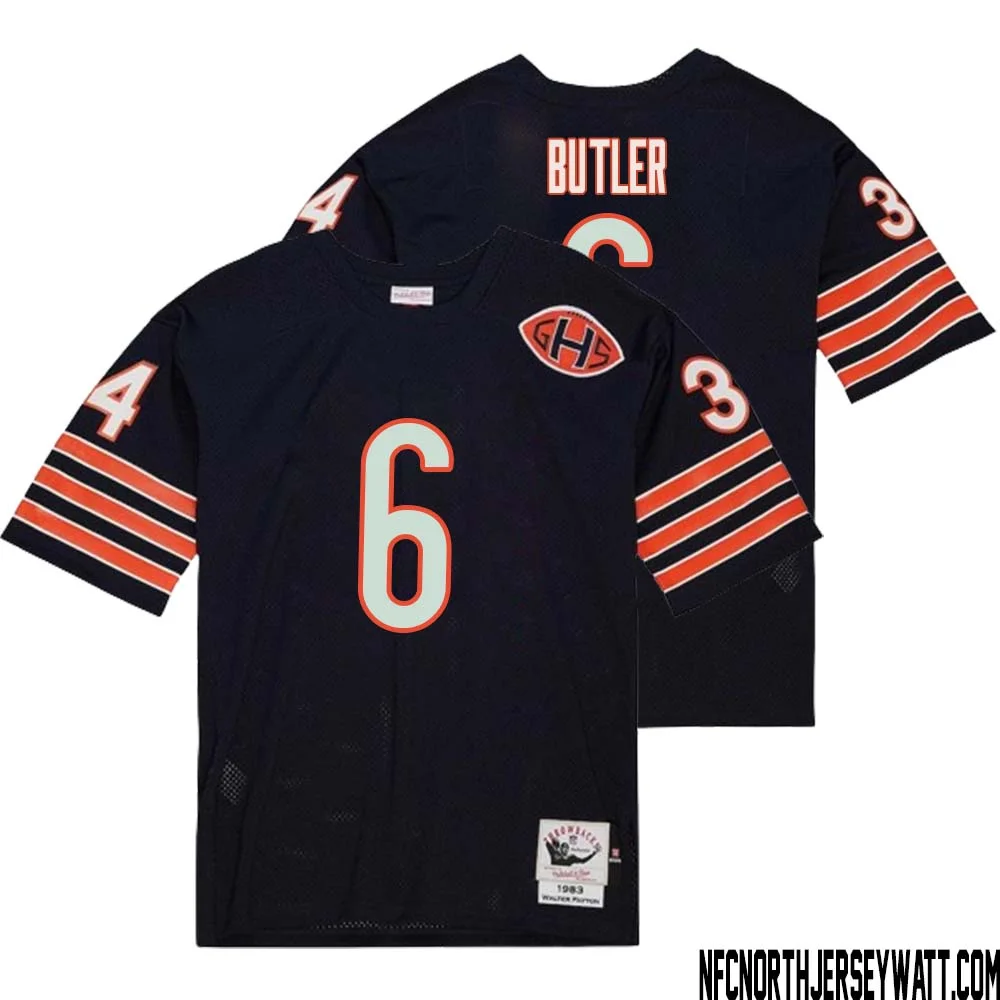 Kevin Butler No 6 Men Mitchell Ness Navy Chicago Bears 2004 Authentic Throwback Retired Player Jersey