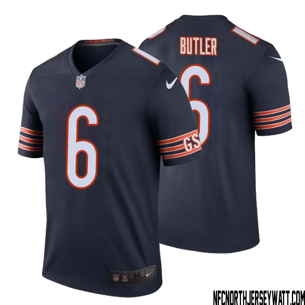 Kevin Butler No 6 Men Navy Chicago Bears Color Rush Legend Jersey 1