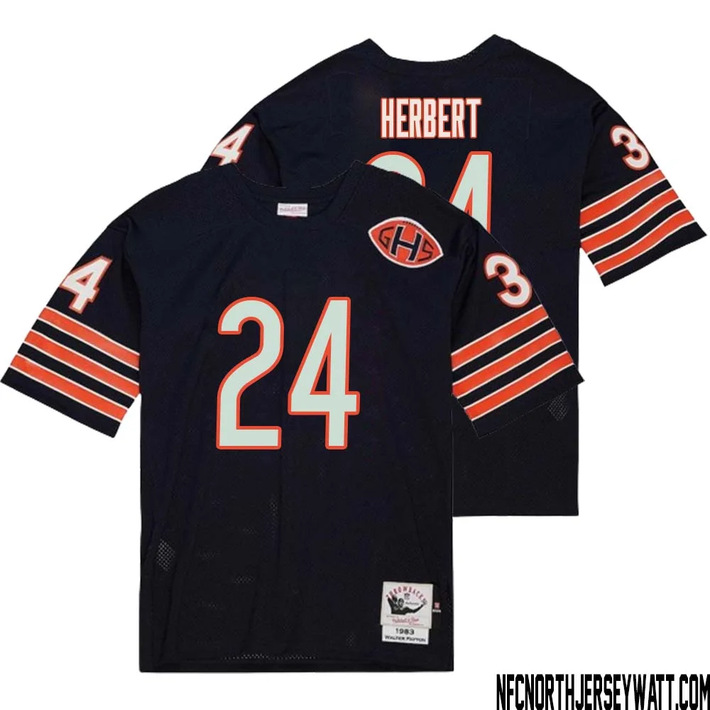 Khalil Herbert No 24 Men Mitchell Ness Navy Chicago Bears 2004 Authentic Throwback Retired Player Jersey