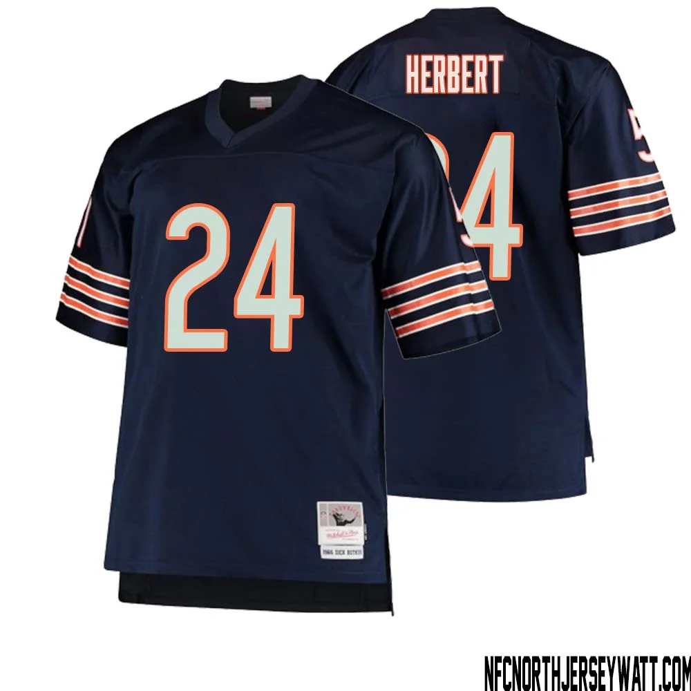 Khalil Herbert No 24 Men Mitchell Ness Navy Chicago Bears Big Tall 1966 Retired Player Replica Jersey 1