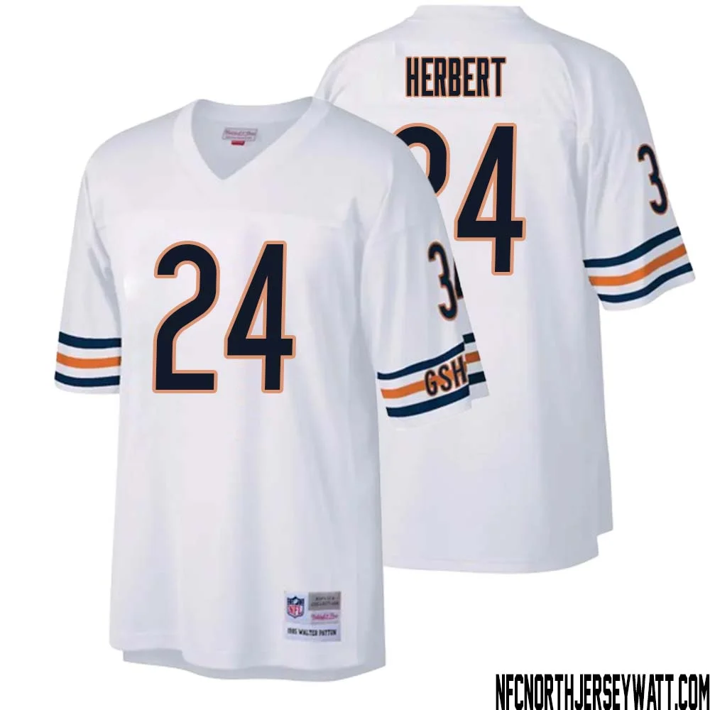 Khalil Herbert No 24 Men Mitchell Ness White Chicago Bears Legacy Replica Jersey