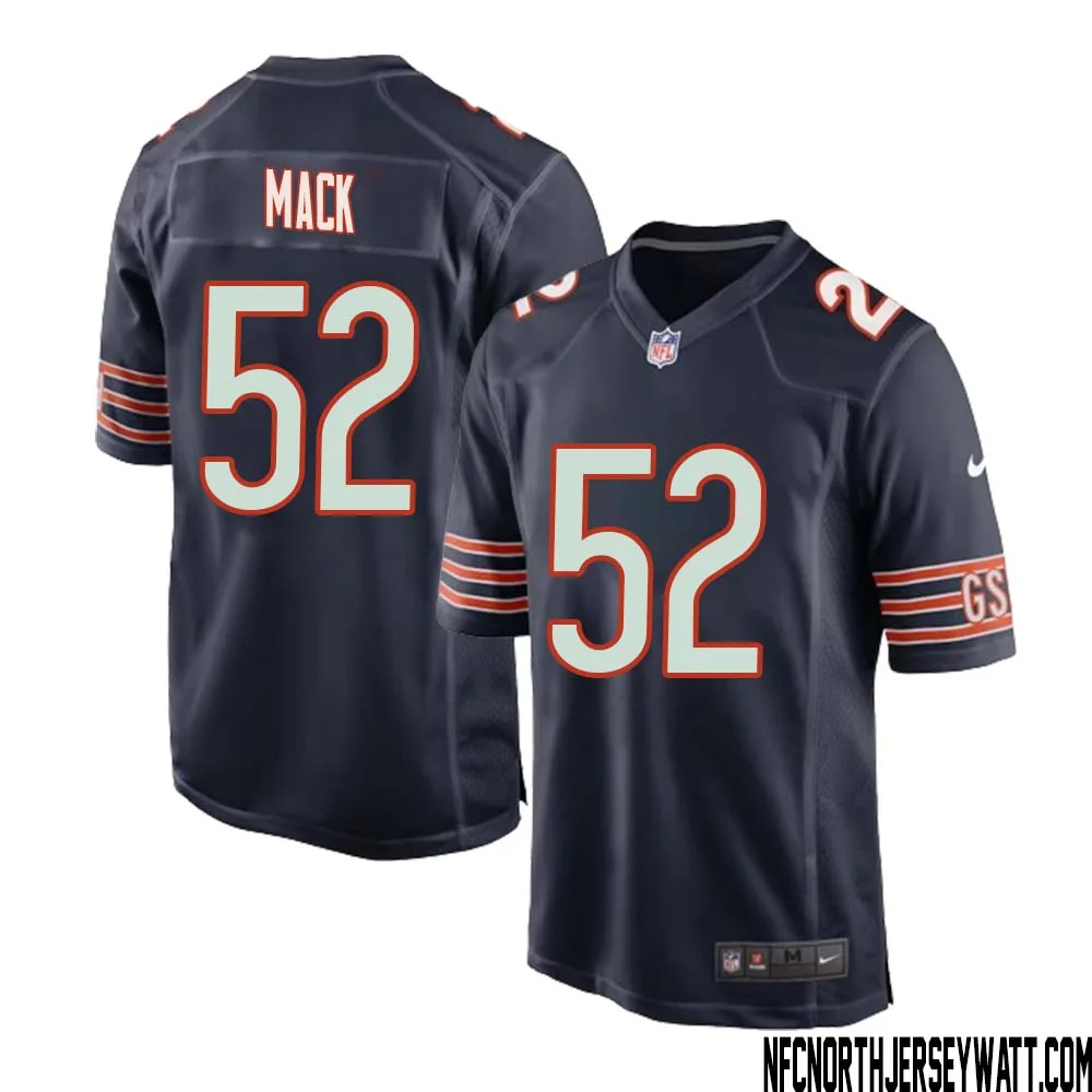 Khalil Mack No 52 Chicago Bears Home Game Navy Jersey for Men