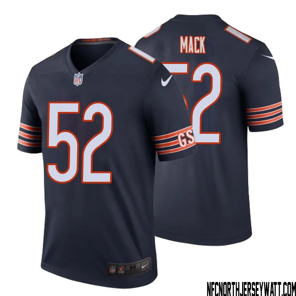 Khalil Mack No 52 Men Navy Chicago Bears Color Rush Legend Jersey