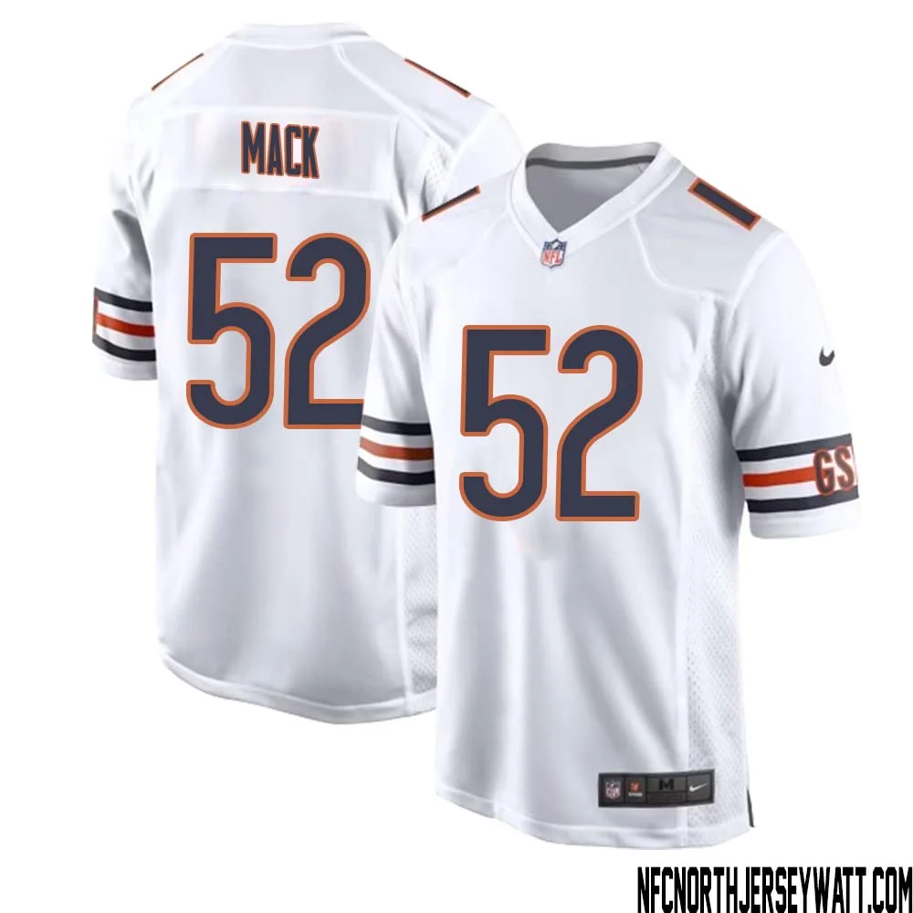 Khalil Mack No 52 Men White Chicago Bears Away Game Jersey