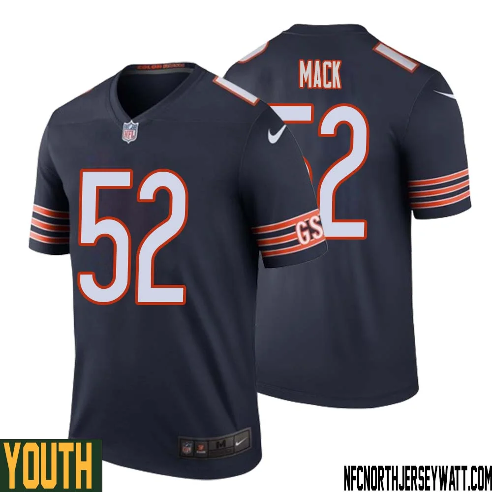 Khalil Mack No 52 Youth Navy Chicago Bears Color Rush Legend Jersey