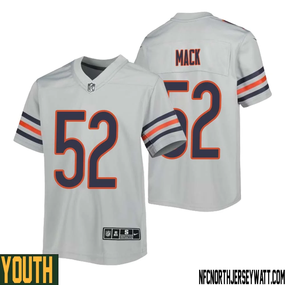 Khalil Mack No 52 Youth Silver Chicago Bears Inverted Legend Jersey