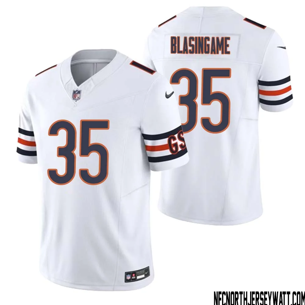 Khari Blasingame No 35 Men White Chicago Bears Vapor F.U.S.E. Limited Jersey 1