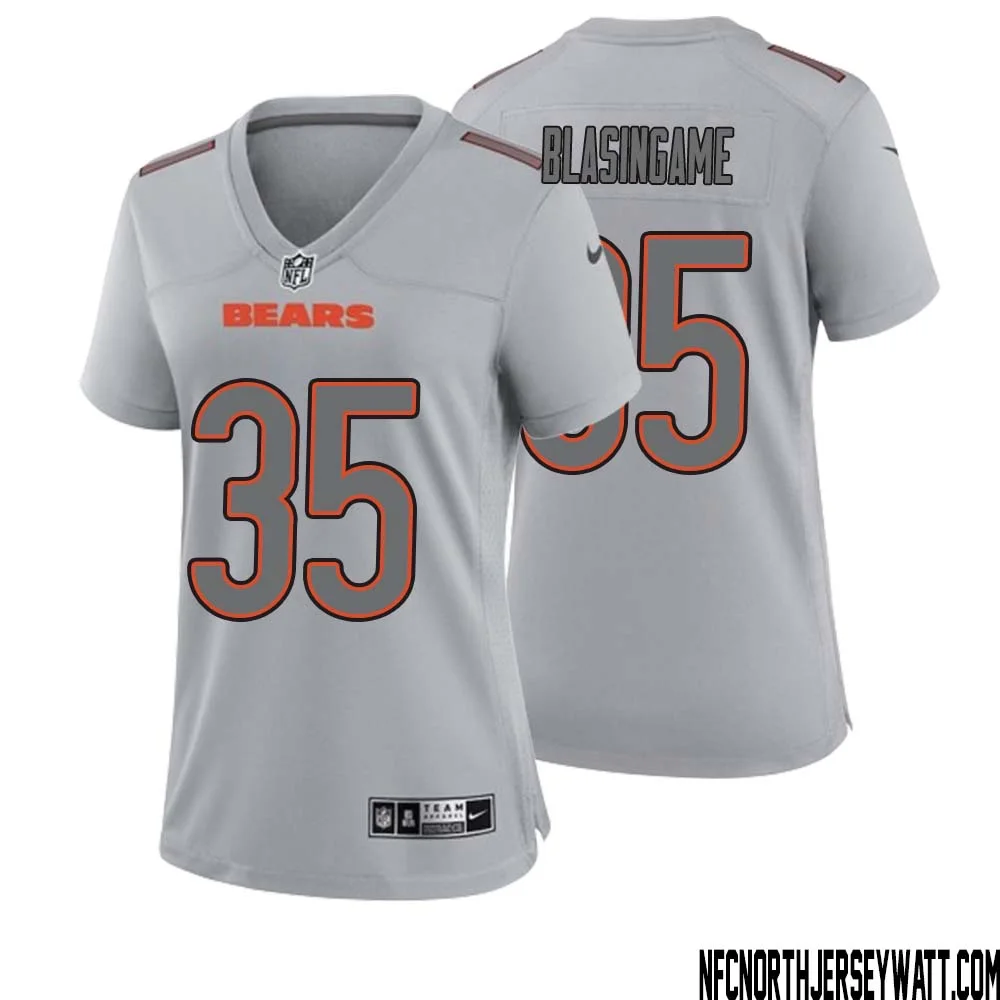 Khari Blasingame No 35 Women Gray Chicago Bears Atmosphere Fashion Game Jersey 1
