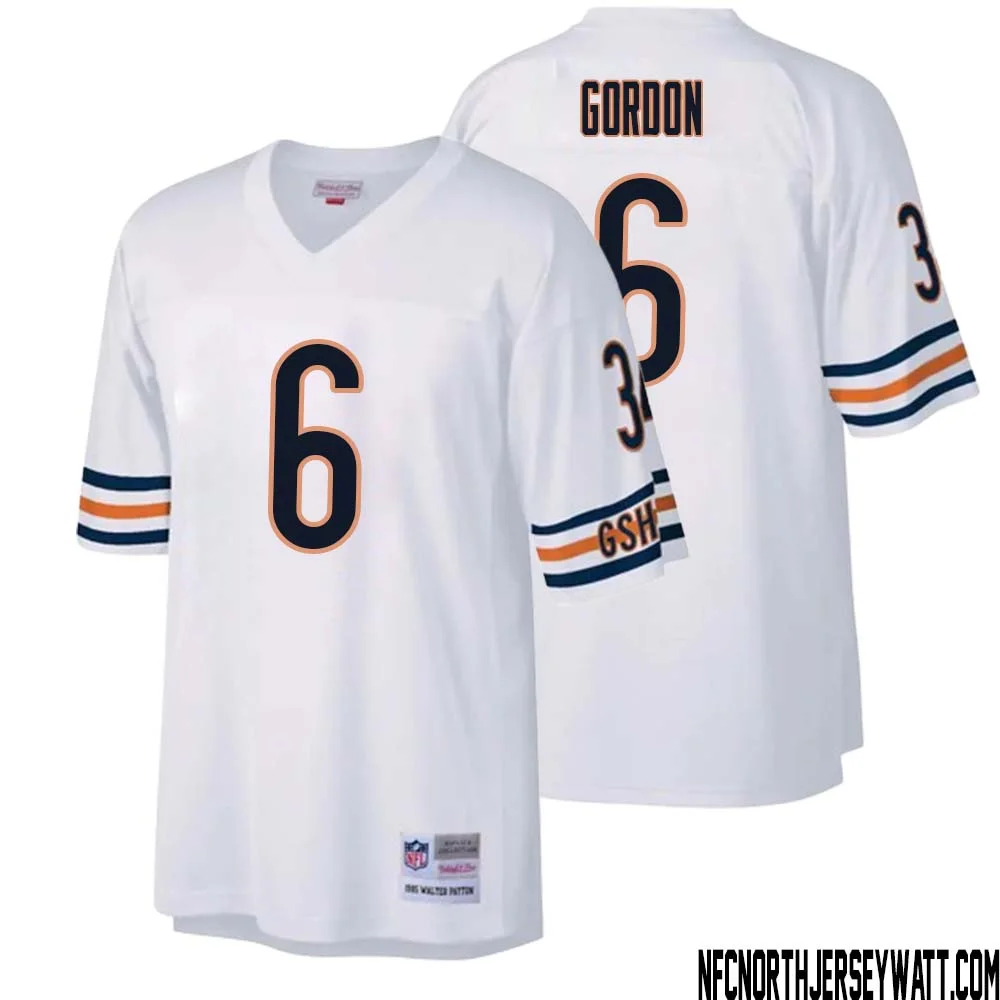 Kyler Gordon No 6 Men Mitchell Ness White Chicago Bears Legacy Replica Jersey