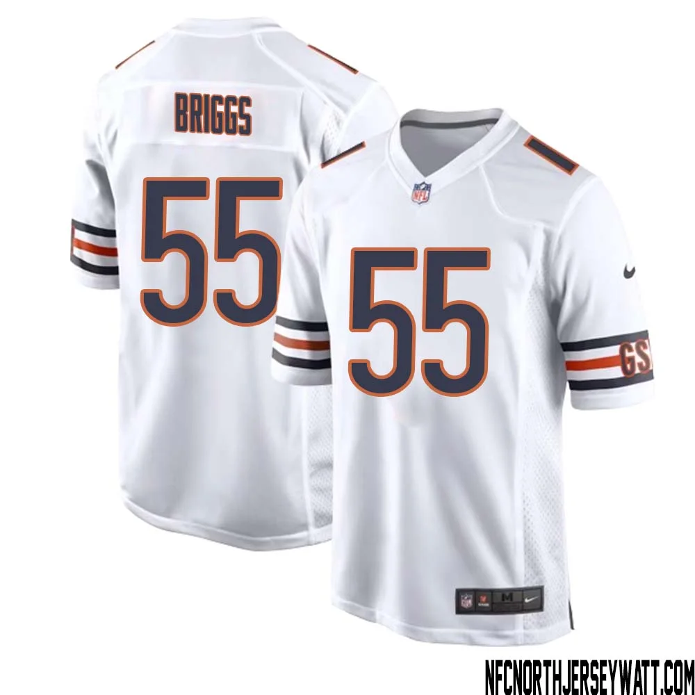 Lance Briggs No 55 Men White Chicago Bears Away Game Jersey 1
