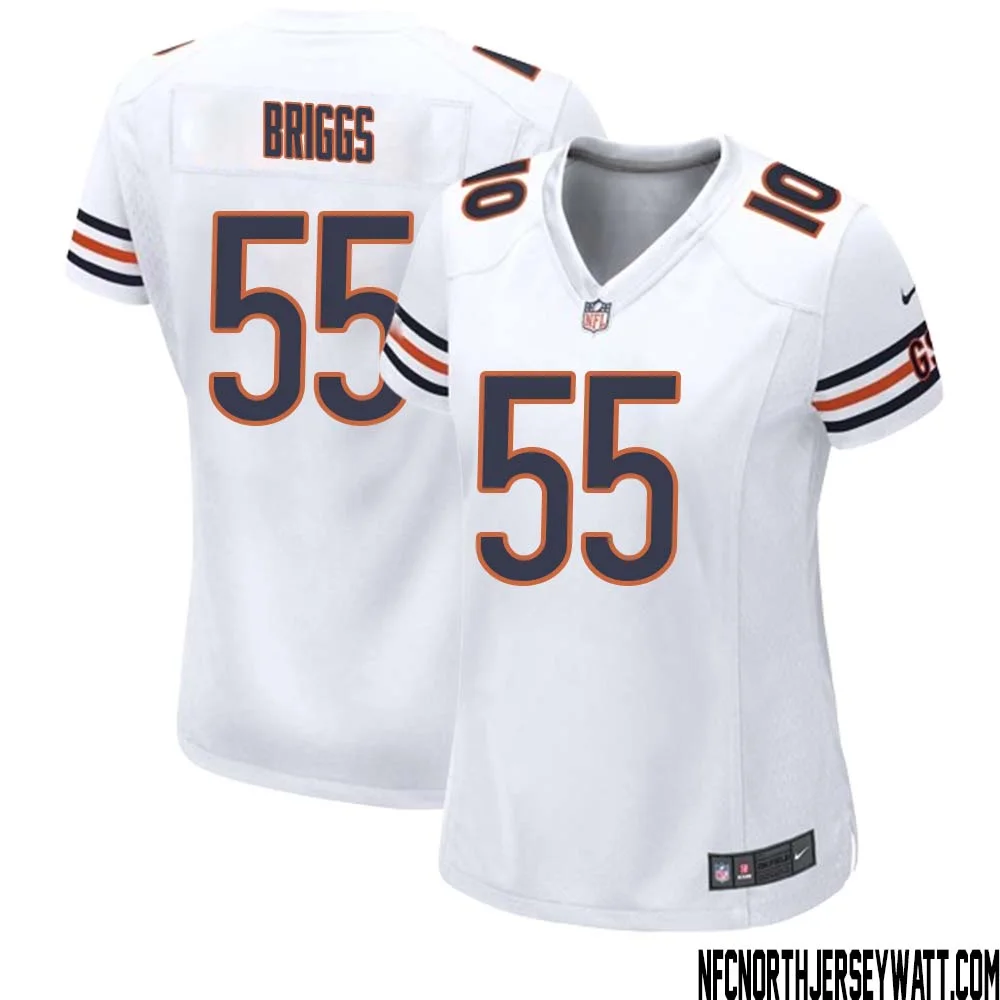 Lance Briggs No 55 Women White Chicago Bears Away Game Jersey
