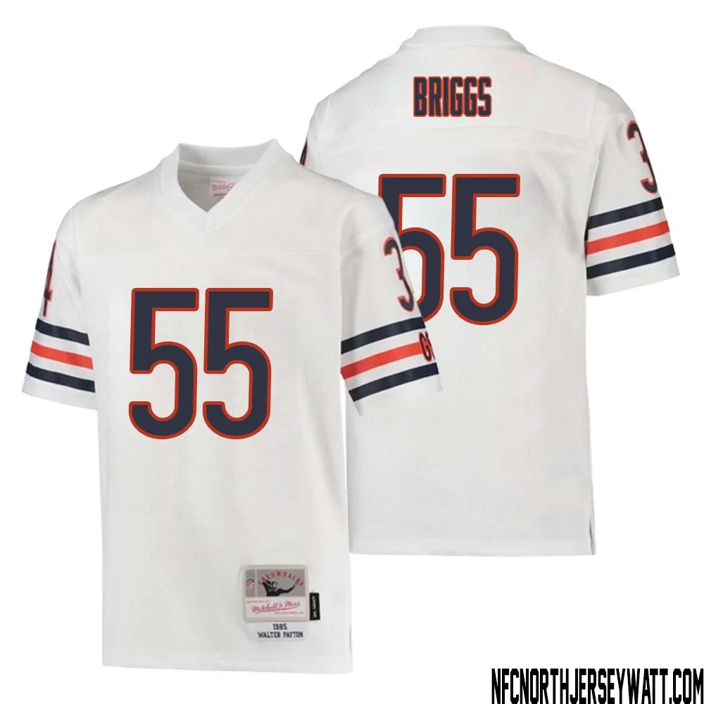 Lance Briggs No 55 Youth Mitchell Ness White Chicago Bears 1985 Retired Player Legacy Jersey