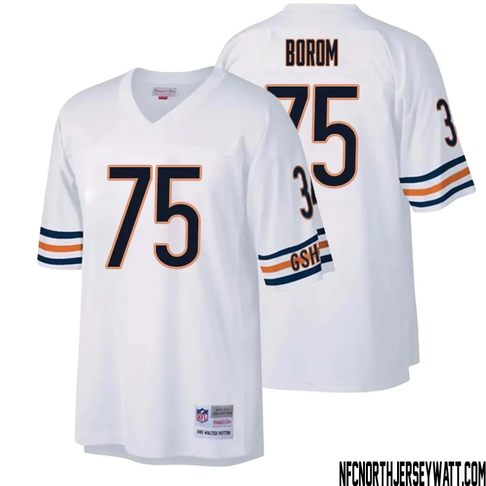 Larry Borom No 75 Men Mitchell Ness White Chicago Bears Legacy Replica Jersey 1