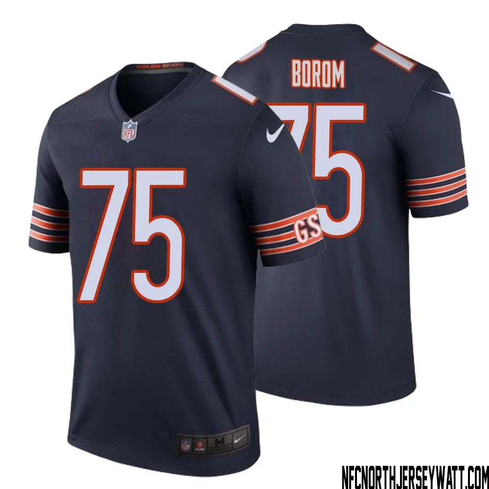 Larry Borom No 75 Men Navy Chicago Bears Color Rush Legend Jersey 1