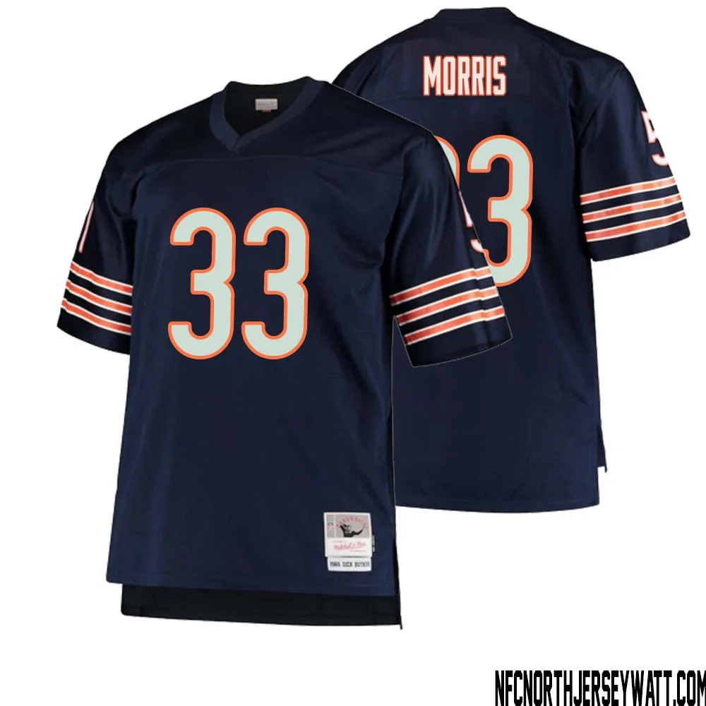 Larry Morris No 33 Men Mitchell Ness Navy Chicago Bears Big Tall 1966 Retired Player Replica Jersey 1