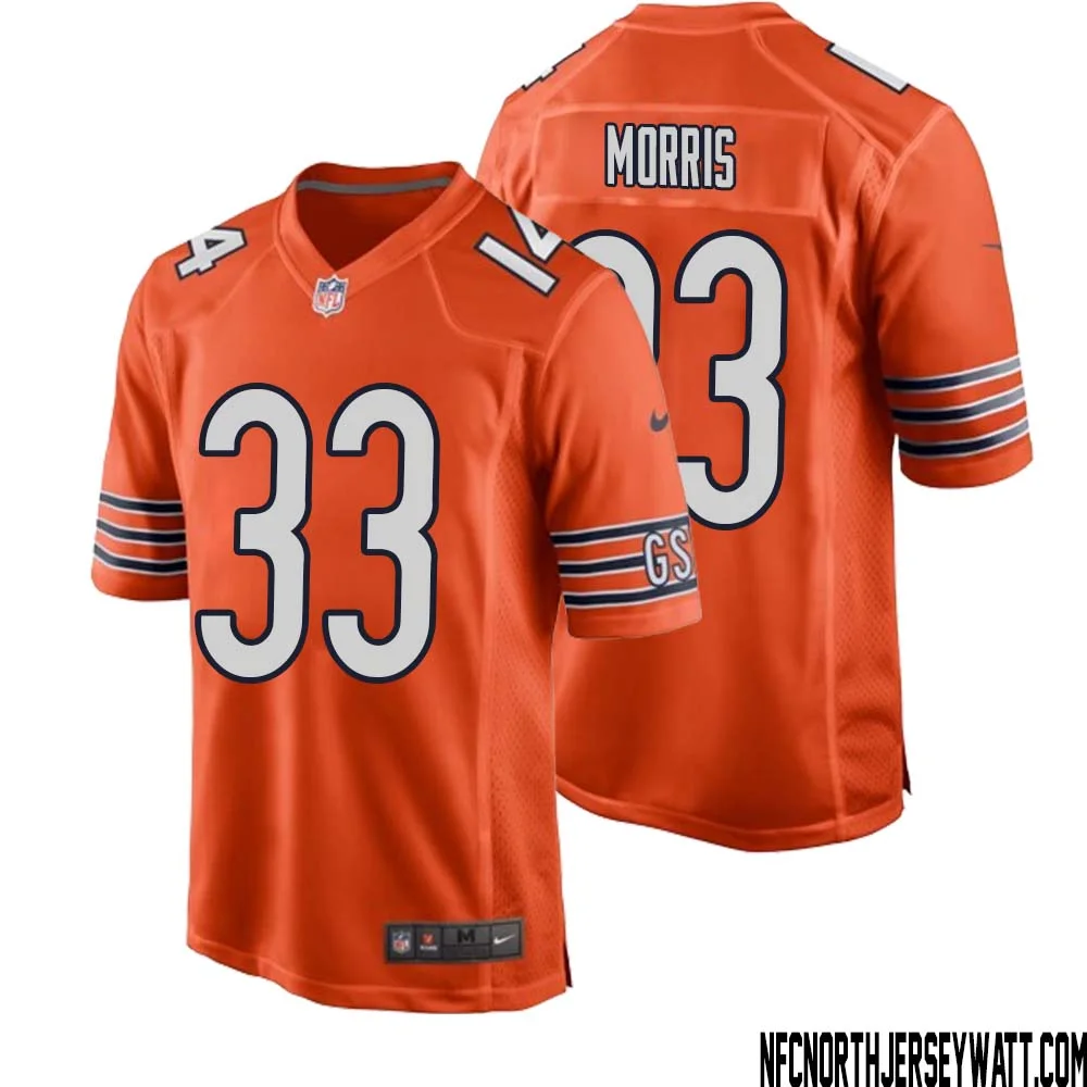 Larry Morris No 33 Men Orange Chicago Bears Alternate Game Player Jersey