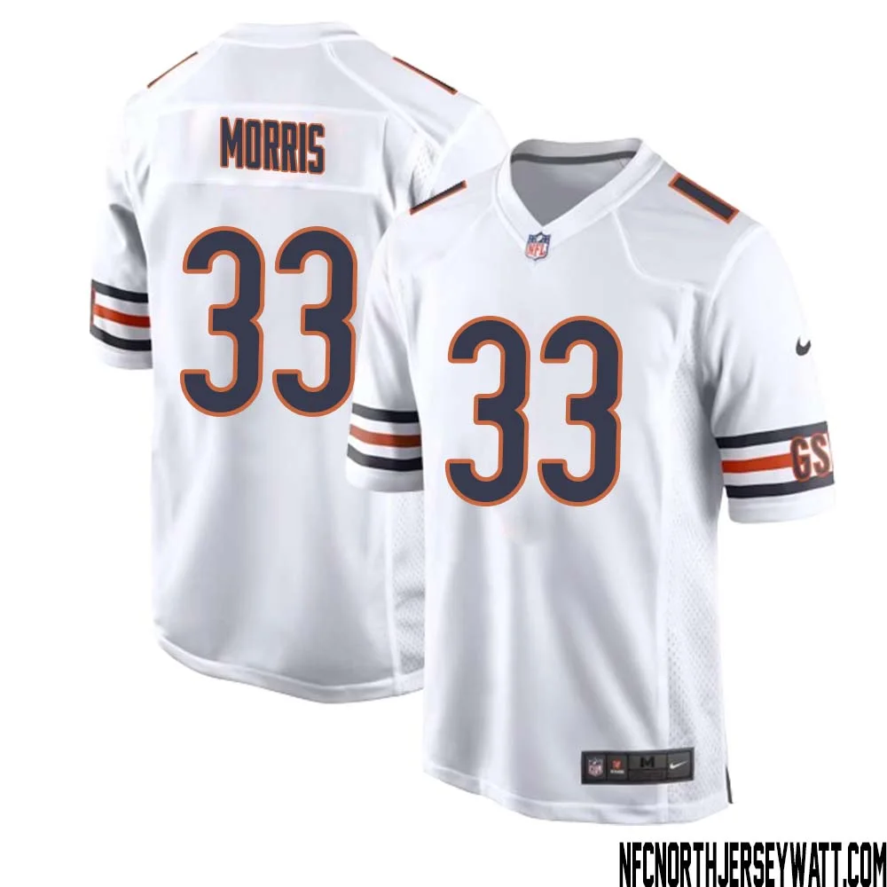 Larry Morris No 33 Men White Chicago Bears Away Game Jersey