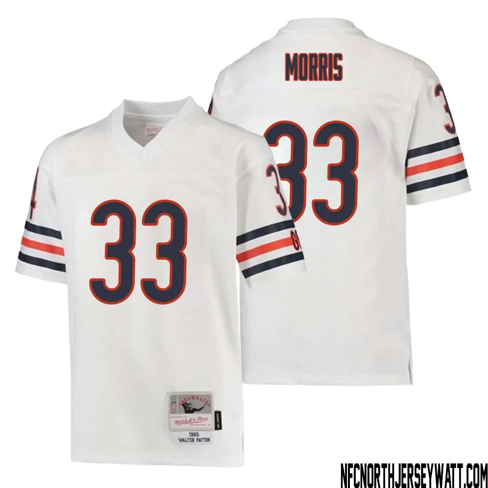 Larry Morris No 33 Youth Mitchell Ness White Chicago Bears 1985 Retired Player Legacy Jersey