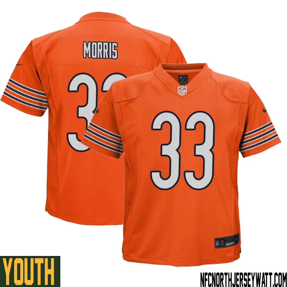 Larry Morris No 33 Youth Orange Chicago Bears Alternate Game Player Jersey 1