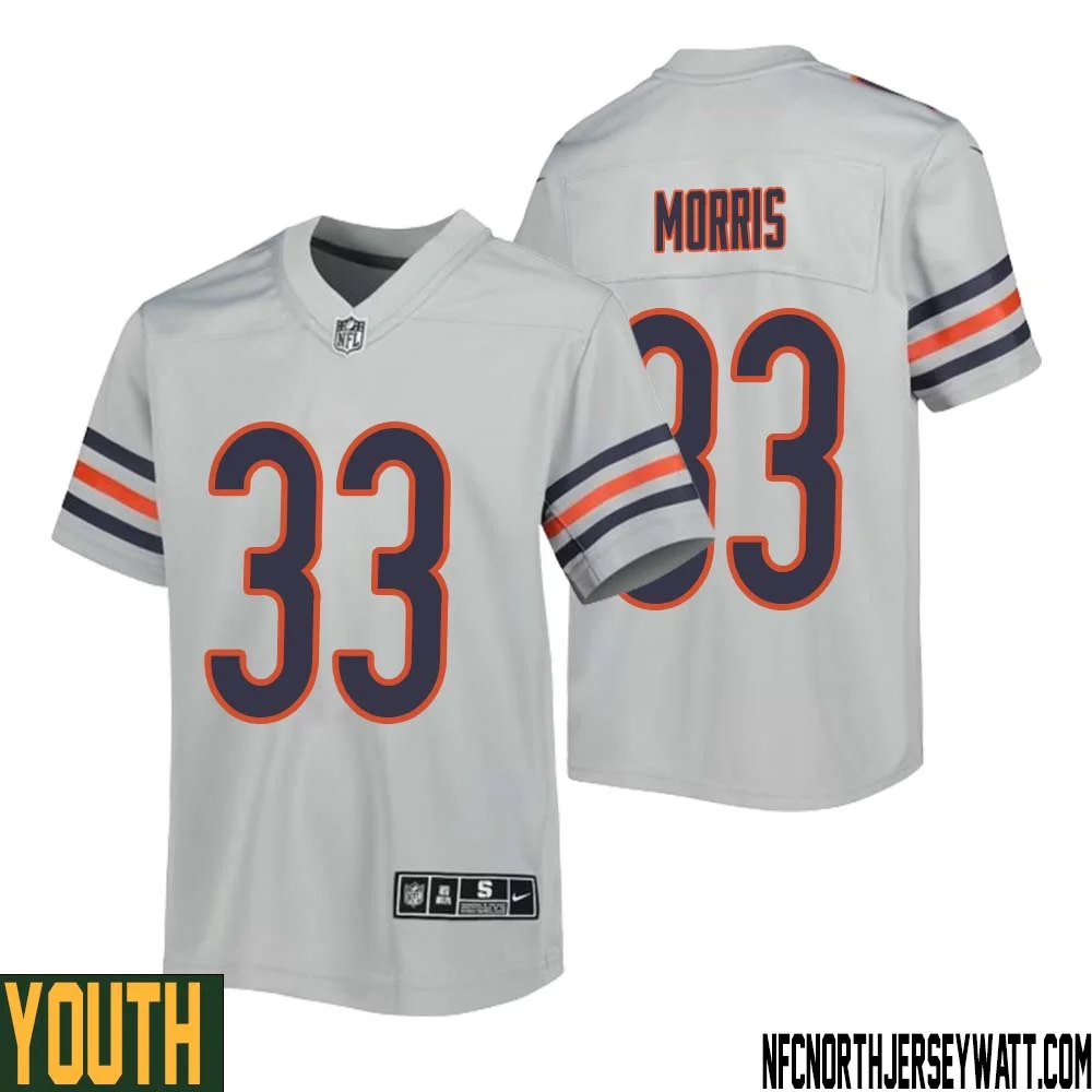 Larry Morris No 33 Youth Silver Chicago Bears Inverted Legend Jersey 1