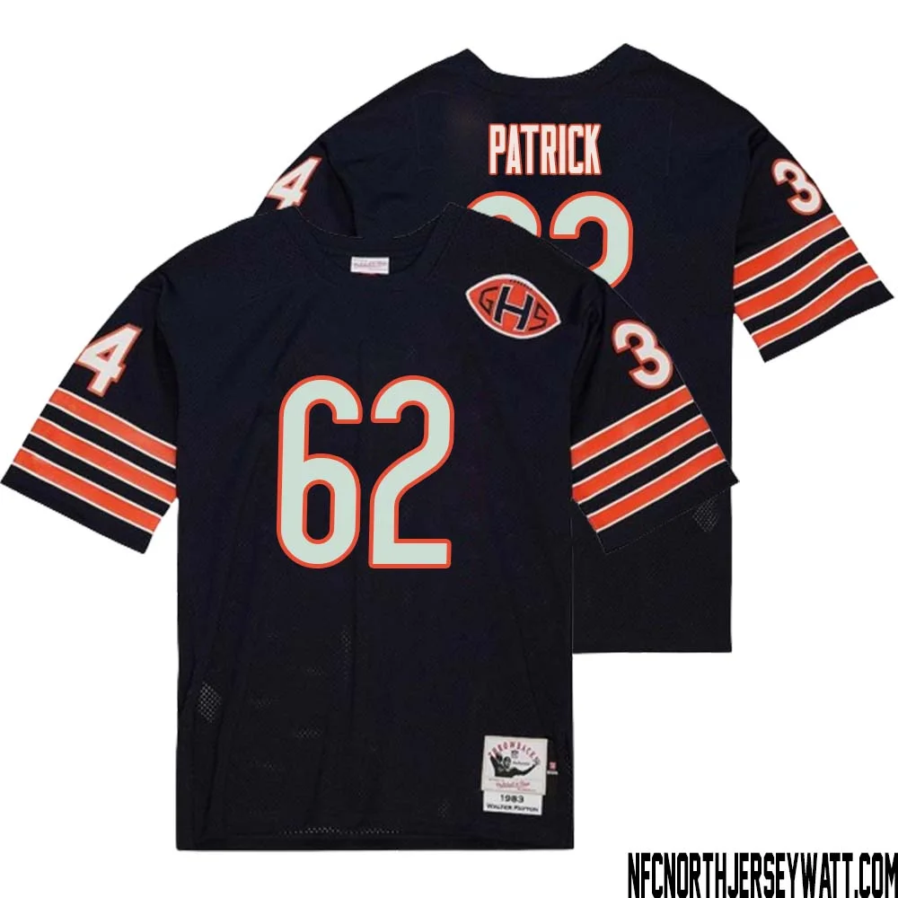 Lucas Patrick No 62 Men Mitchell Ness Navy Chicago Bears 2004 Authentic Throwback Retired Player Jersey