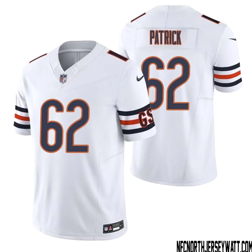 Lucas Patrick No 62 Men White Chicago Bears Vapor F.U.S.E. Limited Jersey