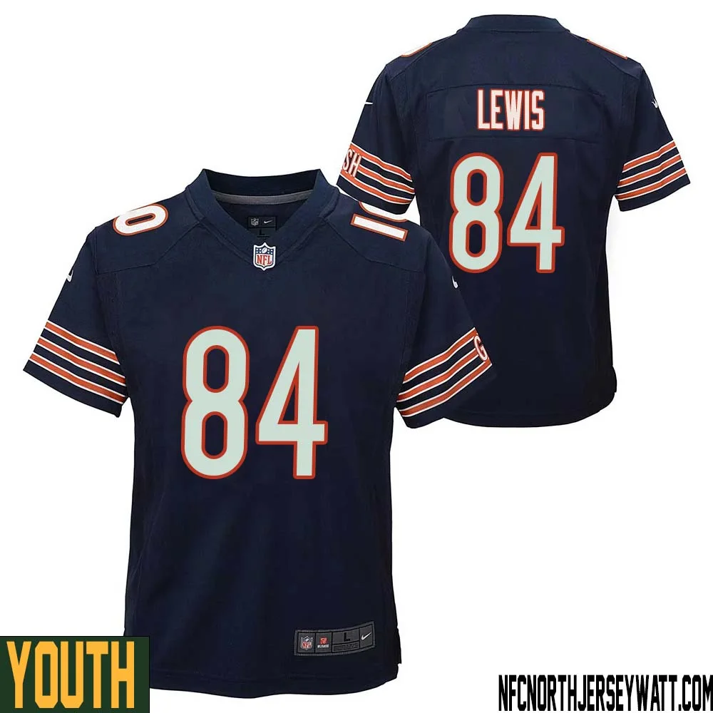 Marcedes Lewis No 84 Chicago Bears Home Game Navy Jersey for Youth