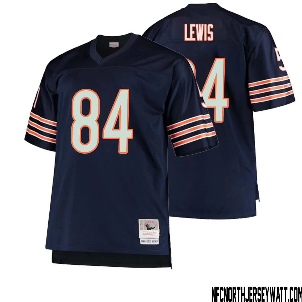 Marcedes Lewis No 84 Men Mitchell Ness Navy Chicago Bears Big Tall 1966 Retired Player Replica Jersey 1