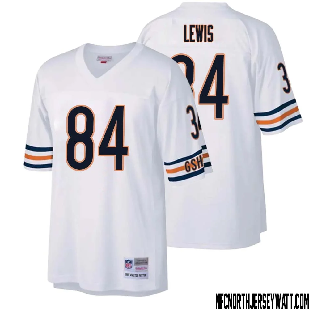 Marcedes Lewis No 84 Men Mitchell Ness White Chicago Bears Legacy Replica Jersey 1