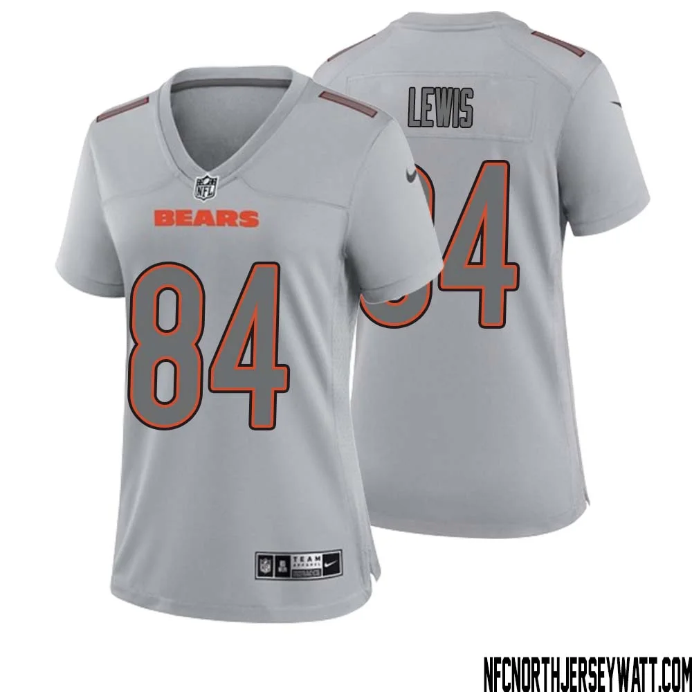 Marcedes Lewis No 84 Women Gray Chicago Bears Atmosphere Fashion Game Jersey